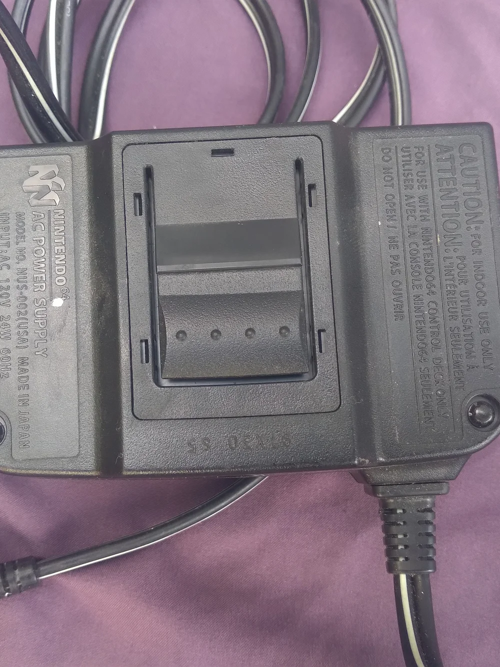 Nintendo Black Power Adapter with Built-In Cable